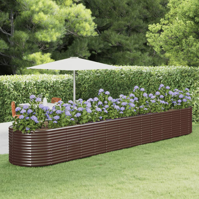 Load image into Gallery viewer, VidaXL Plantenbak 554x100x68 cm gepoedercoat staal bruin
