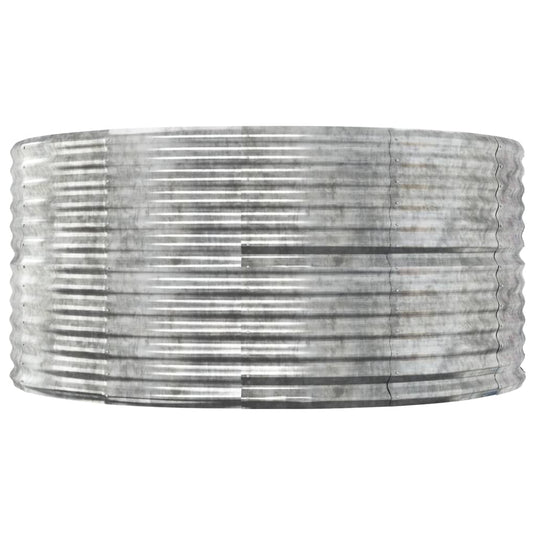 VidaXL Plantenbak 140x140x68 cm gepoedercoat staal zilverkleurig