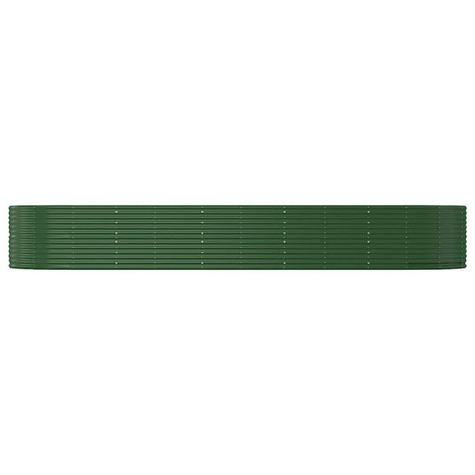 Vidaxl plantenbak 447x140x68 cm gepoedercoat staal groen