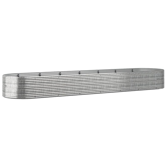 VidaXL Plantenbak 584x140x68 cm gepoedercoat staal zilverkleurig