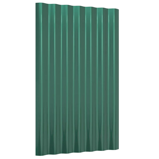 Vidaxl dakpanelen 12 st 60x36 cm gegalvaniseerd staal groen