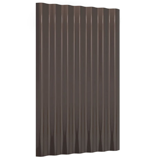 Vidaxl dakpanelen 12 st 60x36 cm gegalvaniseerd staal bruin