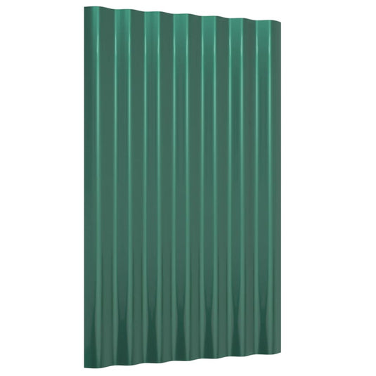 VidaXL Dakpanelen 36 st 60x36 cm gepoedercoat staal groen