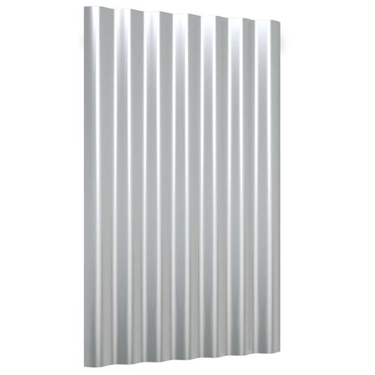 Vidaxl dakpanelen 36 st 60x36 cm gepoedercoat staal zilverkleurig