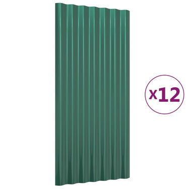 Vidaxl dakpanelen 12 st 80x36 cm gegalvaniseerd staal groen