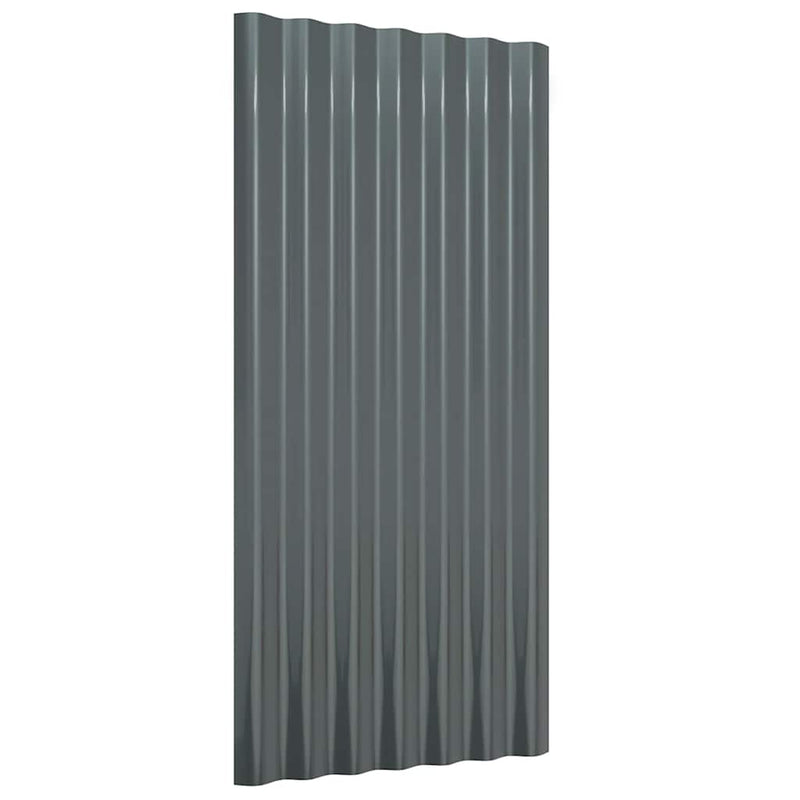 Afbeelding laden in galerijviewer, Vidaxl dakpanelen 12 st 80x36 cm gegalvaniseerd staal antracietkleurig
