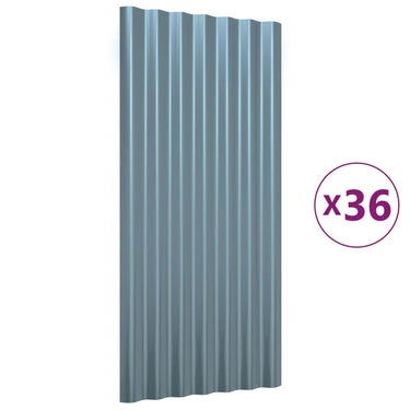 Vidaxl dakpanelen 36 st 80x36 cm gegalvaniseerd staal grijs