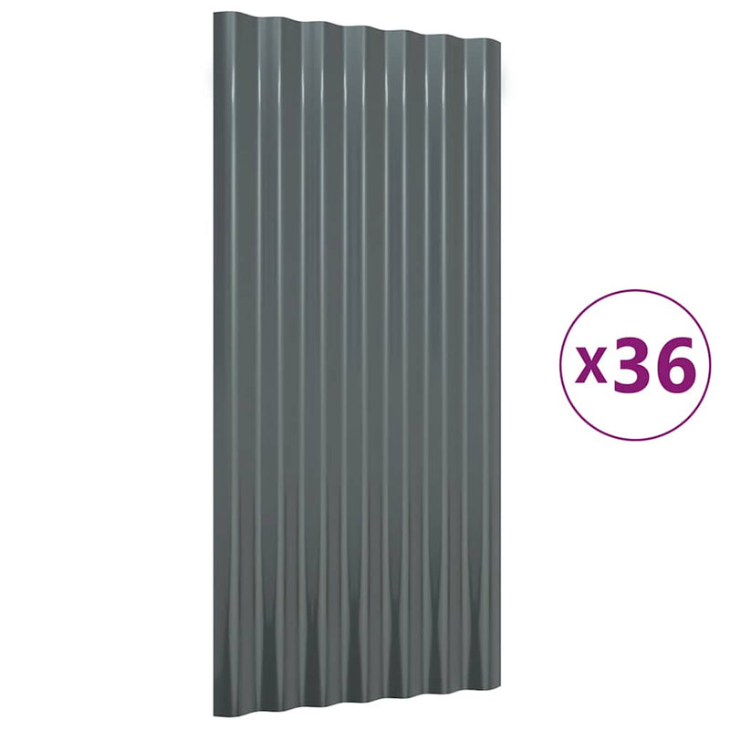 Load image into Gallery viewer, Vidaxl dakpanelen 36 st 80x36 cm gepoedercoat staal antracietkleurig
