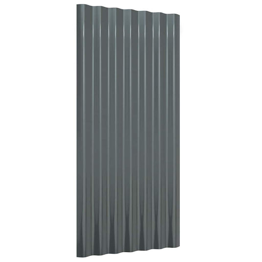 Vidaxl dakpanelen 36 st 80x36 cm gepoedercoat staal antracietkleurig