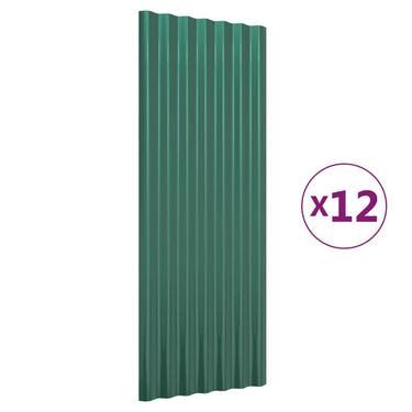 Vidaxl dakpanelen 12 st 100x36 cm gegalvaniseerd staal groen