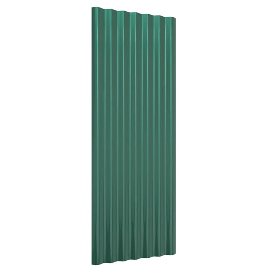 Vidaxl dakpanelen 12 st 100x36 cm gegalvaniseerd staal groen