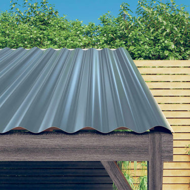 Vidaxl dakpanelen 12 st 100x36 cm gegalvaniseerd staal grijs
