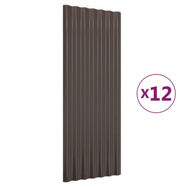 Vidaxl dakpanelen 12 st 100x36 cm gegalvaniseerd staal bruin