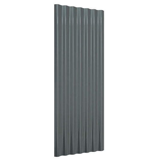 Vidaxl dakpanelen 12 st 100x36 cm gepoedercoat staal antracietkleurig