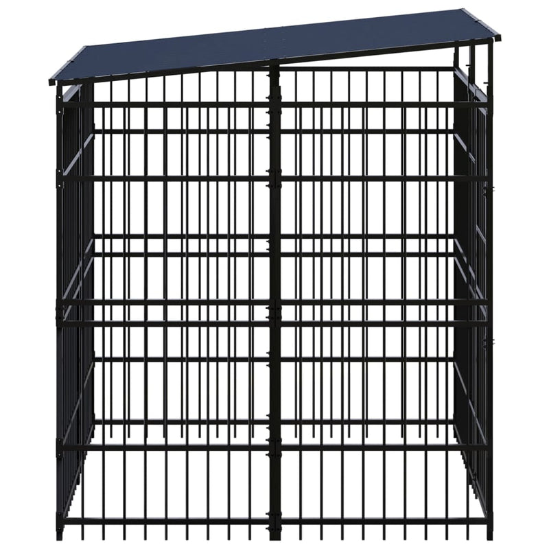 Load image into Gallery viewer, VidaXL Hondenkennel met dak 3,69 m² staal
