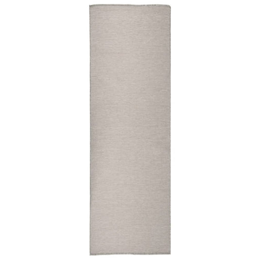 Vidaxl buitenkleed platgeweven 80x250 cm lichtgrijs