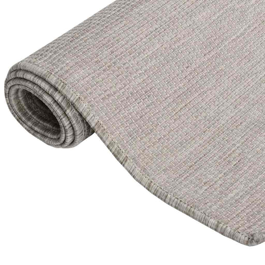 Vidaxl buitenkleed platgeweven 80x250 cm lichtgrijs