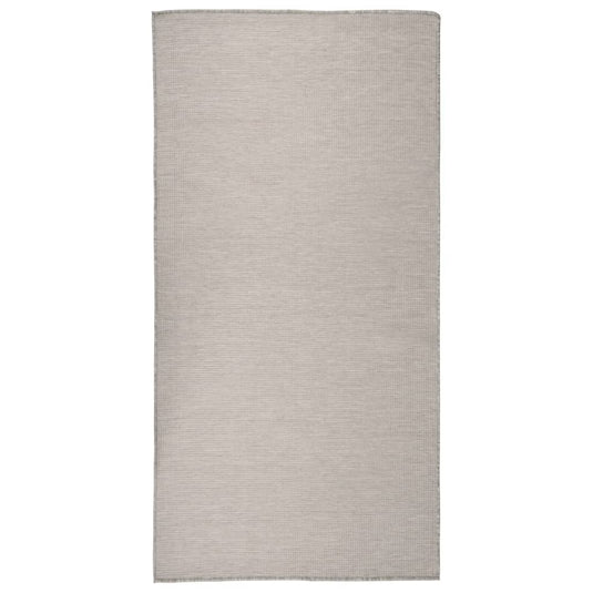 Vidaxl buitenkleed platgeweven 100x200 cm lichtgrijs