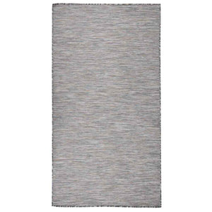 Vidaxl buitenkleed platgeweven 80x150 cm bruin en blauw