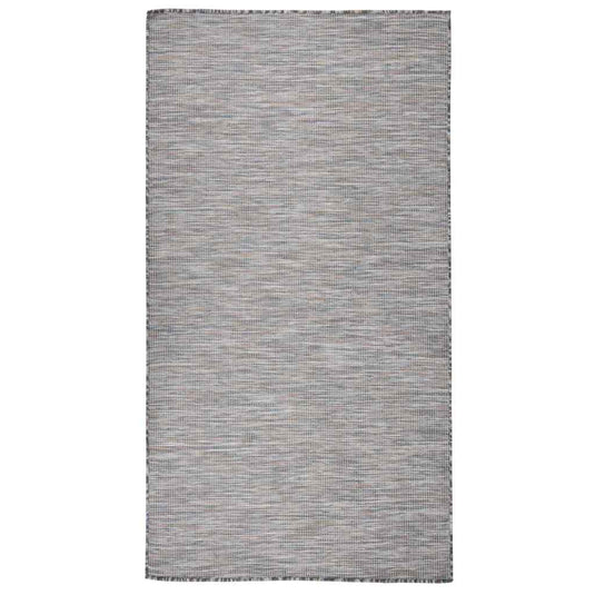 Vidaxl buitenkleed platgeweven 80x150 cm bruin en blauw