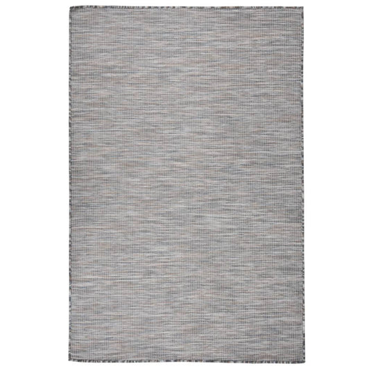 Vidaxl buitenkleed platgeweven 120x170 cm bruin en blauw