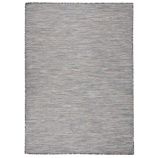Vidaxl buitenkleed platgeweven 200x280 cm bruin en blauw