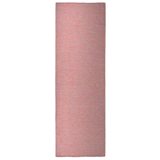Vidaxl buitenkleed platgeweven 80x250 cm rood