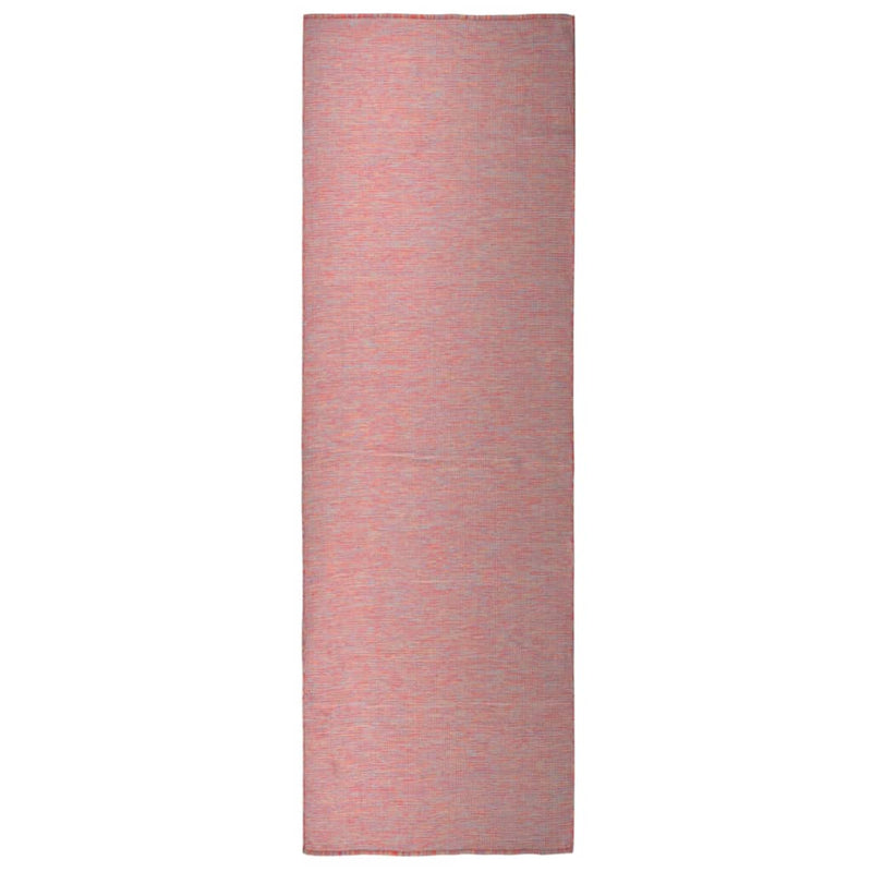 Load image into Gallery viewer, Vidaxl buitenkleed platgeweven 80x250 cm rood
