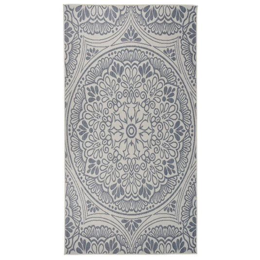 Vidaxl buitenkleed met patroon platgeweven 80x150 cm blauw