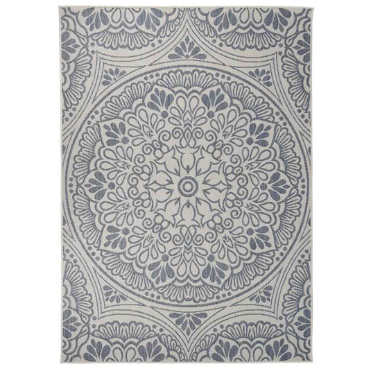 Vidaxl buitenkleed met patroon platgeweven 140x200 cm blauw