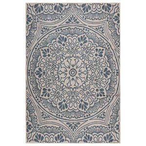 Vidaxl buitenkleed met patroon platgeweven 200x280 cm blauw