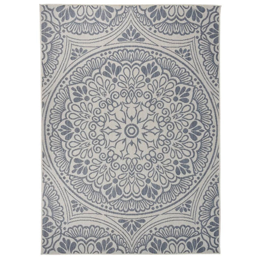 Vidaxl buitenkleed met patroon platgeweven 200x280 cm blauw