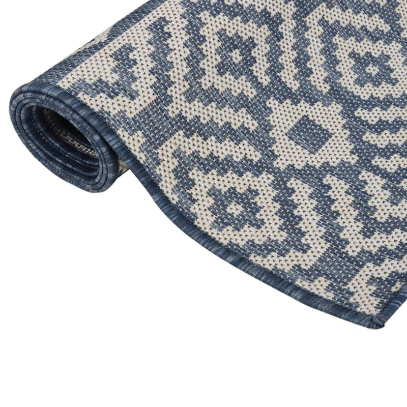 Load image into Gallery viewer, Vidaxl buitenkleed met patroon platgeweven 200x280 cm blauw
