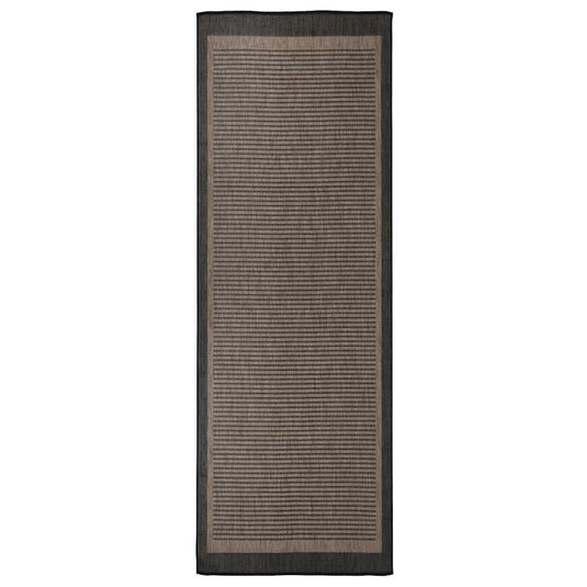 Vidaxl buitenkleed platgeweven 80x250 cm donkerbruin
