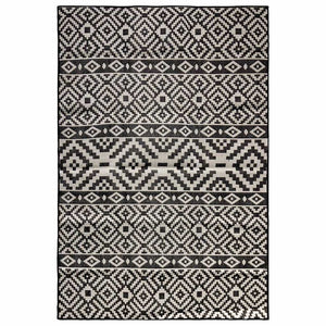 Vidaxl buitenkleed met patroon platgeweven 160x230 cm zwart