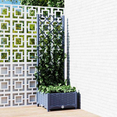 Vidaxl plantenbak met trellis blauwgrijs 40x40x121,5 cm pp