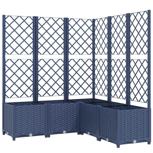 Vidaxl plantenbak met latwerk 120x120x136 cm polypropeen donkergrijs
