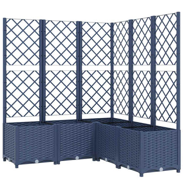 Vidaxl plantenbak met latwerk 120x120x136 cm polypropeen blauwgrijs