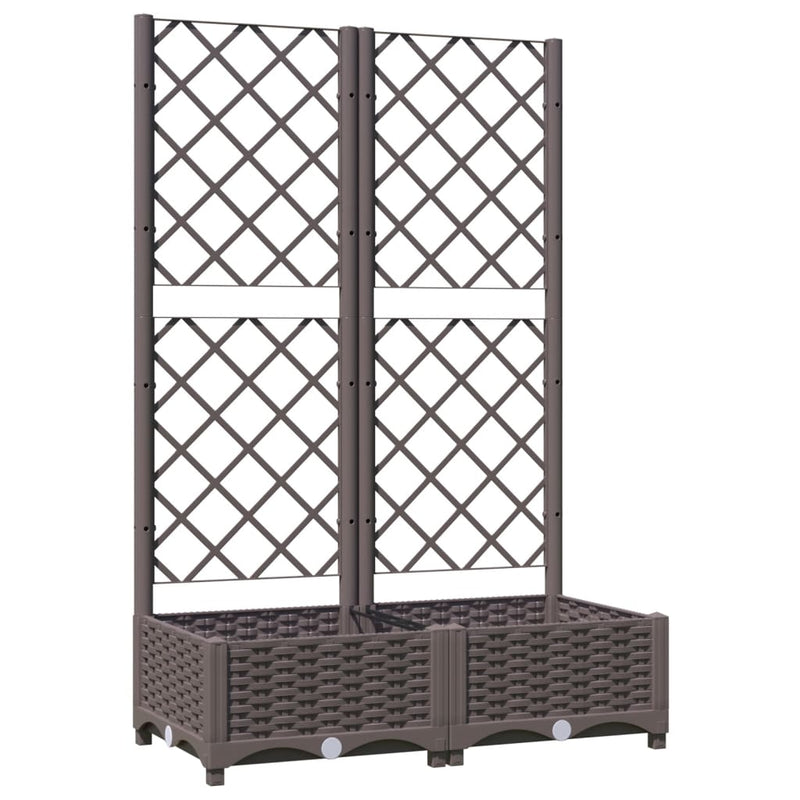 Load image into Gallery viewer, Vidaxl plantenbak met latwerk 80x40x121,5 cm polypropeen bruin
