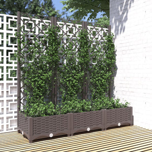 Vidaxl plantenbak met trellis bruin 120x40x121,5 cm pp