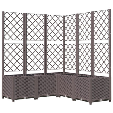 Vidaxl plantenbak met latwerk 120x120x136 cm polypropeen bruin
