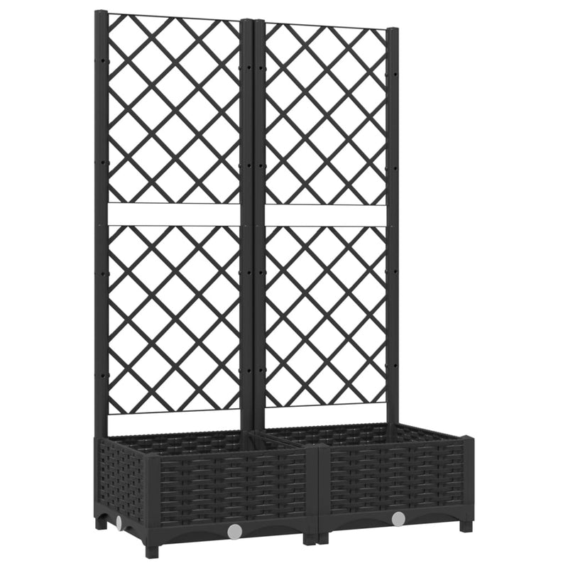 Load image into Gallery viewer, Vidaxl plantenbak met trellis zwart 80x40x121,5 cm pp
