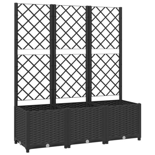 Vidaxl plantenbak met latwerk 120x40x136 cm polypropeen zwart