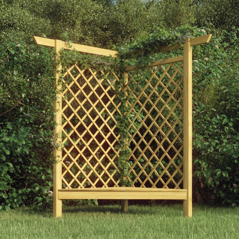Load image into Gallery viewer, VidaXL Hoekpergola met bank 166x81x174 cm geïmpregneerd grenenhout
