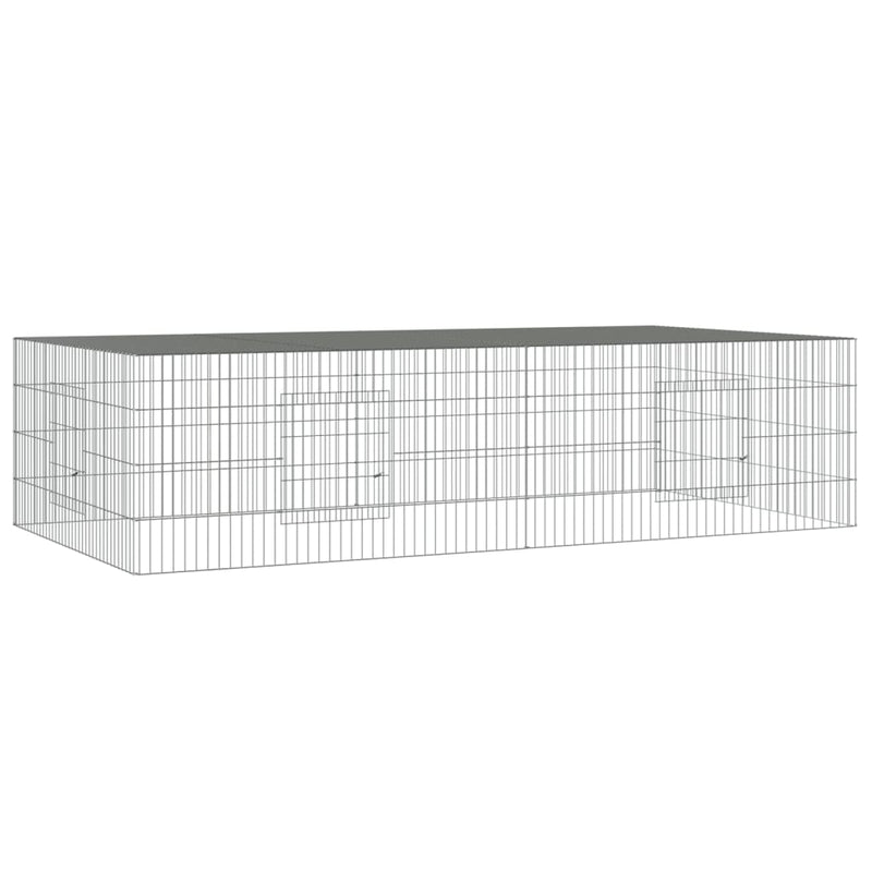 Afbeelding laden in galerijviewer, Vidaxl konijnenkooi met 2 panelen 220x110x55 cm gegalvaniseerd ijzer
