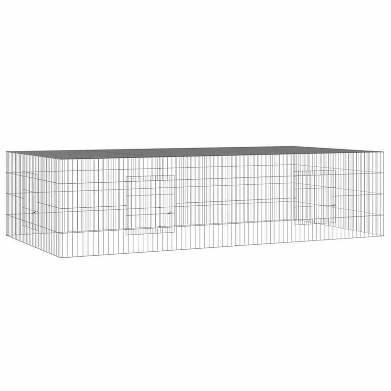Load image into Gallery viewer, Vidaxl konijnenkooi met 2 panelen 220x110x55 cm gegalvaniseerd ijzer
