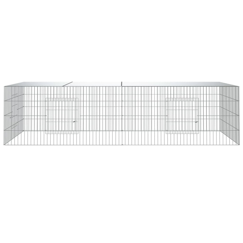Afbeelding laden in galerijviewer, Vidaxl konijnenkooi met 2 panelen 220x110x55 cm gegalvaniseerd ijzer

