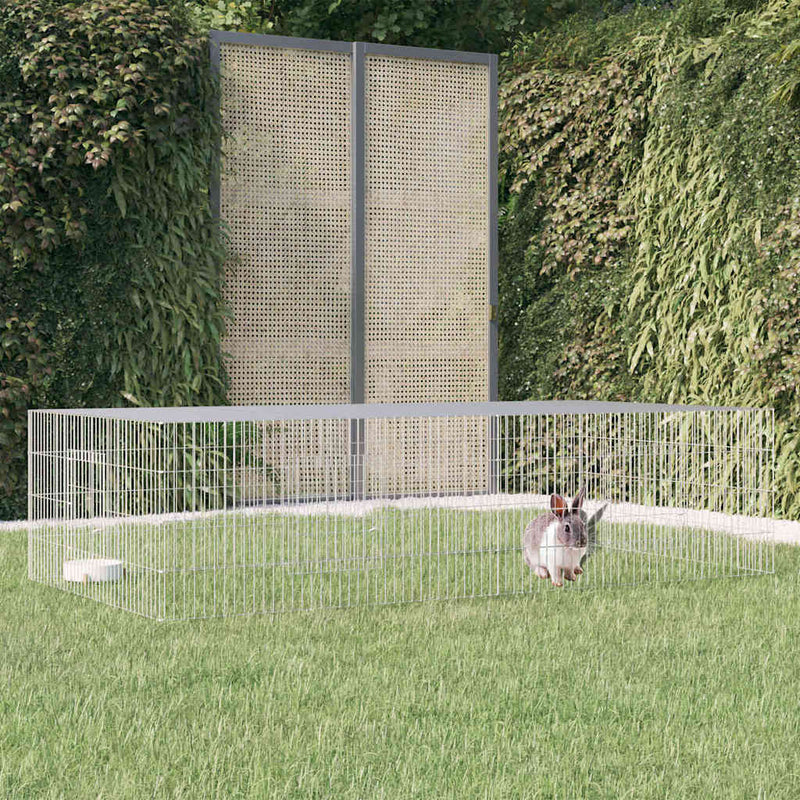 Load image into Gallery viewer, Vidaxl konijnenkooi met 2 panelen 220x110x55 cm gegalvaniseerd ijzer
