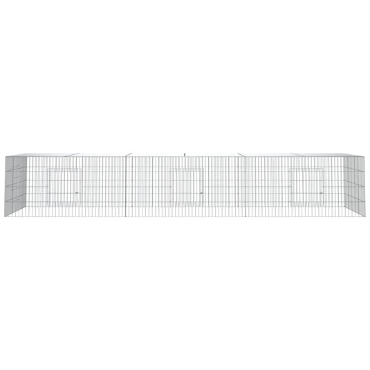 Vidaxl konijnenkooi met 3 panelen 325x109x54 cm gegalvaniseerd ijzer
