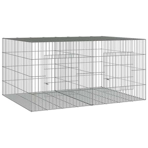 Vidaxl konijnenkooi met 2 panelen 110x79x54 cm gegalvaniseerd ijzer